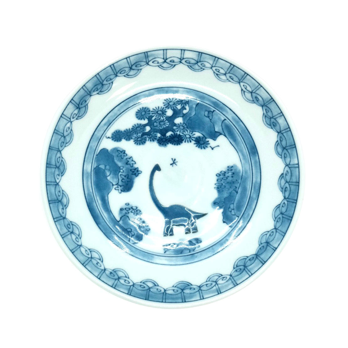 Awasaka 美濃燒 江户時代的恐龍圖案餐碟