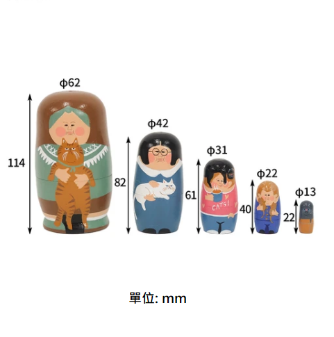 NOOKs 故事主題木製俄羅斯套娃